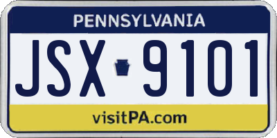 PA license plate JSX9101