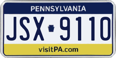 PA license plate JSX9110