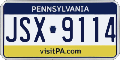 PA license plate JSX9114