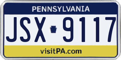 PA license plate JSX9117