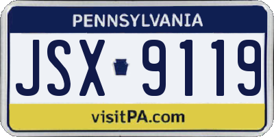 PA license plate JSX9119