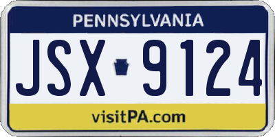 PA license plate JSX9124