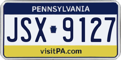PA license plate JSX9127
