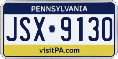 PA license plate JSX9130