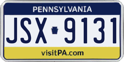 PA license plate JSX9131