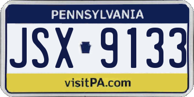 PA license plate JSX9133