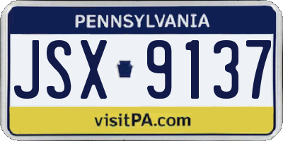PA license plate JSX9137