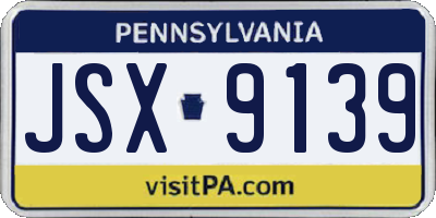 PA license plate JSX9139