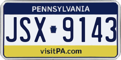 PA license plate JSX9143