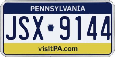 PA license plate JSX9144