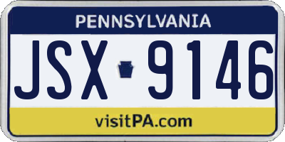 PA license plate JSX9146