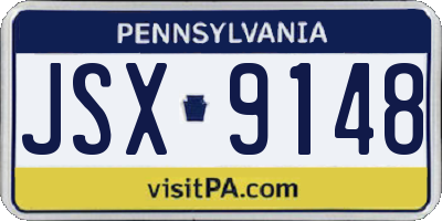 PA license plate JSX9148