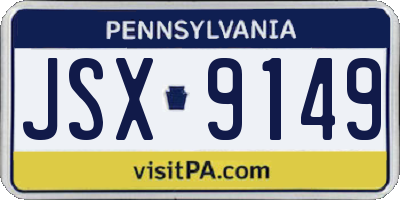 PA license plate JSX9149