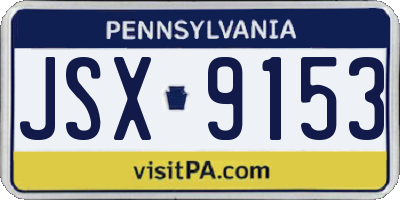 PA license plate JSX9153