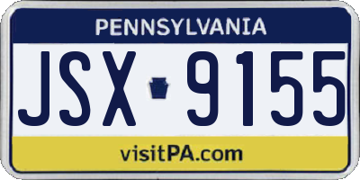 PA license plate JSX9155