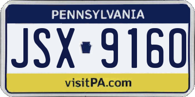 PA license plate JSX9160
