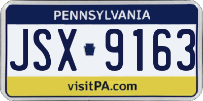 PA license plate JSX9163