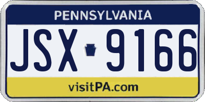 PA license plate JSX9166