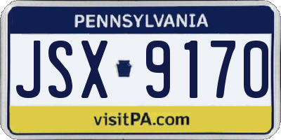 PA license plate JSX9170