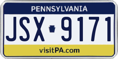 PA license plate JSX9171