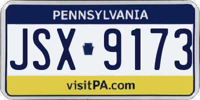 PA license plate JSX9173