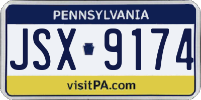 PA license plate JSX9174