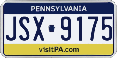 PA license plate JSX9175