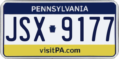 PA license plate JSX9177
