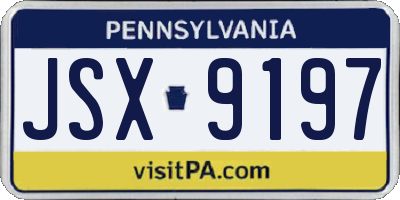 PA license plate JSX9197