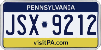 PA license plate JSX9212