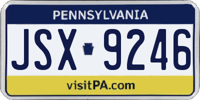 PA license plate JSX9246