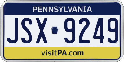 PA license plate JSX9249