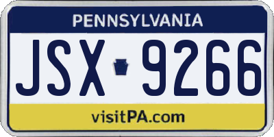 PA license plate JSX9266
