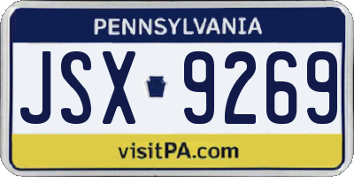 PA license plate JSX9269