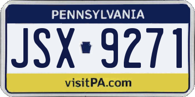 PA license plate JSX9271
