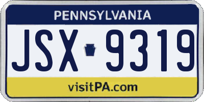 PA license plate JSX9319