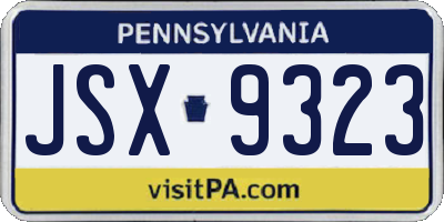 PA license plate JSX9323