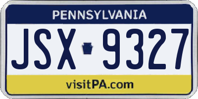 PA license plate JSX9327