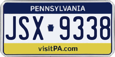 PA license plate JSX9338