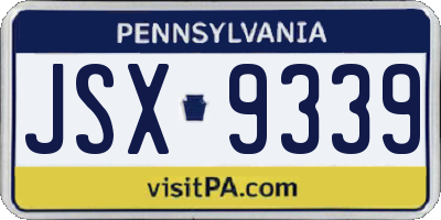 PA license plate JSX9339