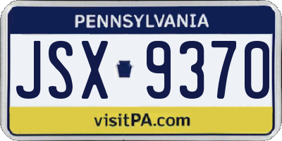 PA license plate JSX9370