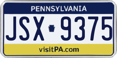 PA license plate JSX9375
