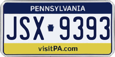 PA license plate JSX9393