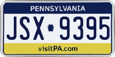 PA license plate JSX9395