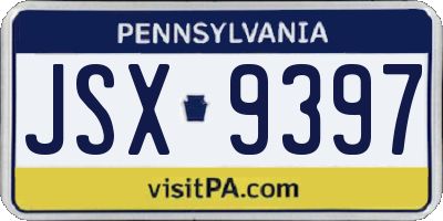 PA license plate JSX9397