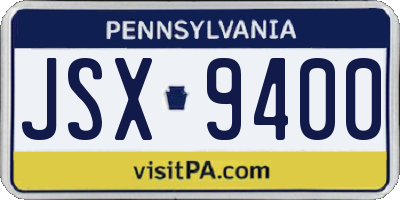 PA license plate JSX9400