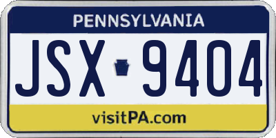 PA license plate JSX9404