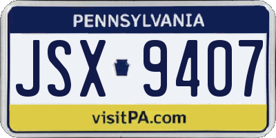 PA license plate JSX9407