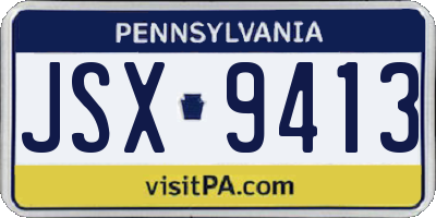 PA license plate JSX9413