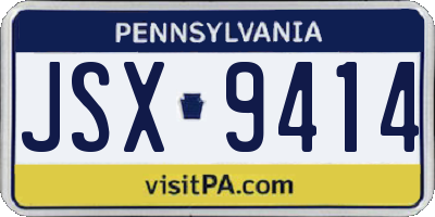 PA license plate JSX9414